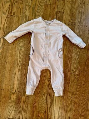 Pehr Soft Pink Long-Sleeve Baby One-Piece Romper